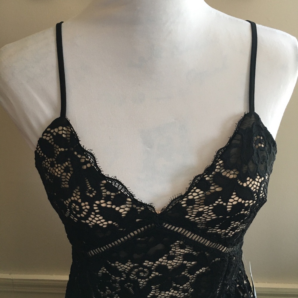NWT NSR Black Lace Cocktail Dress Sz Large - Picture 3 of 11